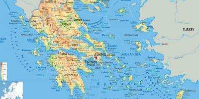 Աշխարհագրական քարտեզը Հունաստանում