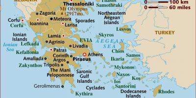 Կղզու Հունաստանի քարտեզ